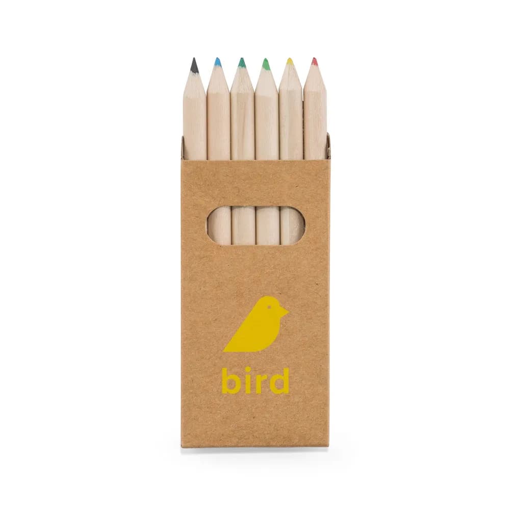 Buntstift Schachtel mit 6 Buntstiften - BIRD - Natur