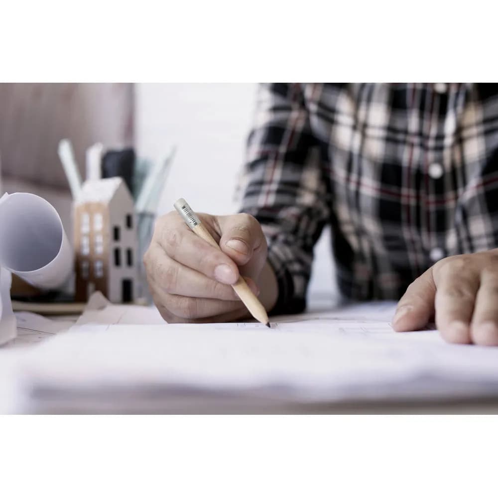 Mini-Bleistift mit Radiergummi und Härtegrad HB - BARTER - Naturhell