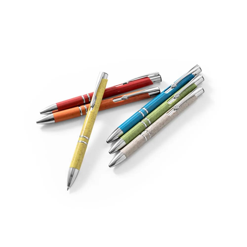 Kugelschreiber aus Strohfaser und ABS mit Clip - BETA WHEAT - Rot