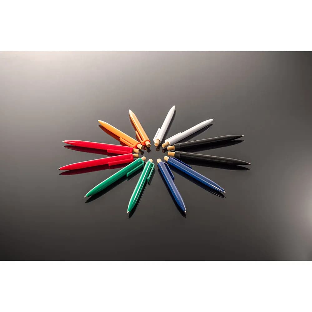 Kugelschreiber aus recyceltem ABS (100% rABS) mit Bambusdruckknopf - ZARA - Schwarz