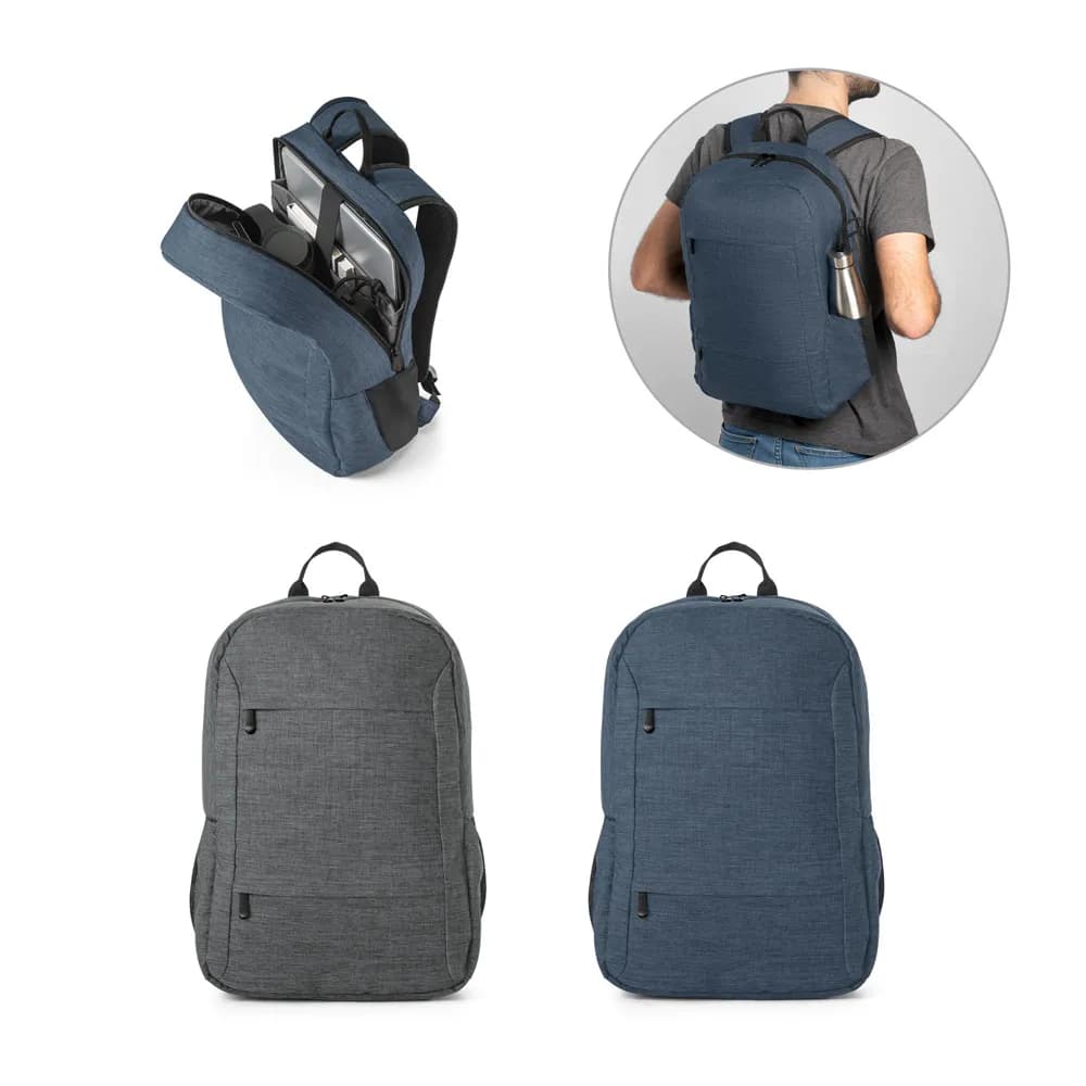Laptop-Rucksack aus 300D recyceltes Polyester - BUSINESS - Blau