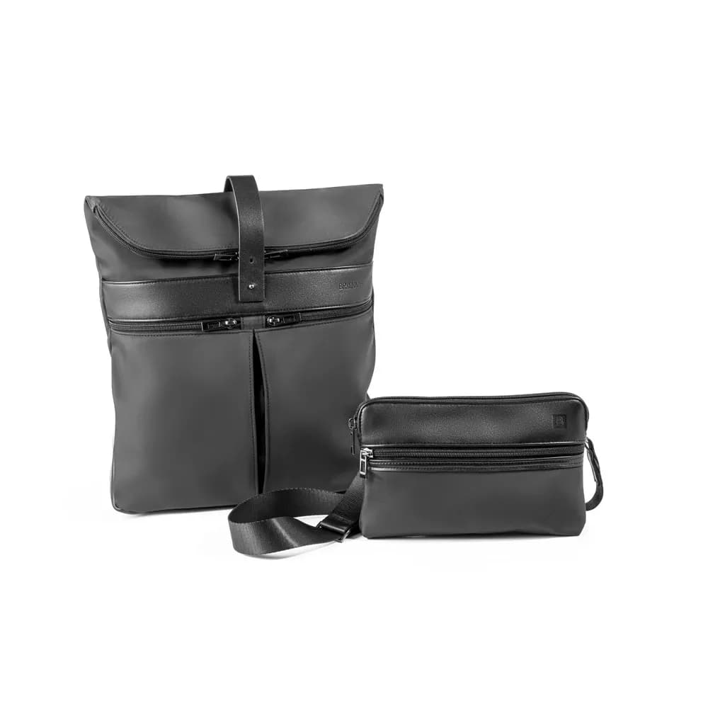 Rucksack aus Mikrofaser und PU - ROVER BACKPACK - Schwarz