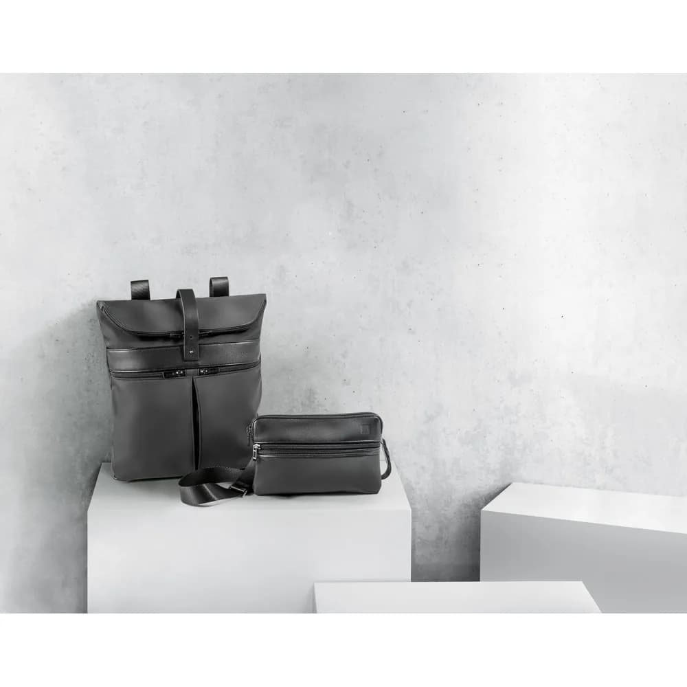 Rucksack aus Mikrofaser und PU - ROVER BACKPACK - Schwarz