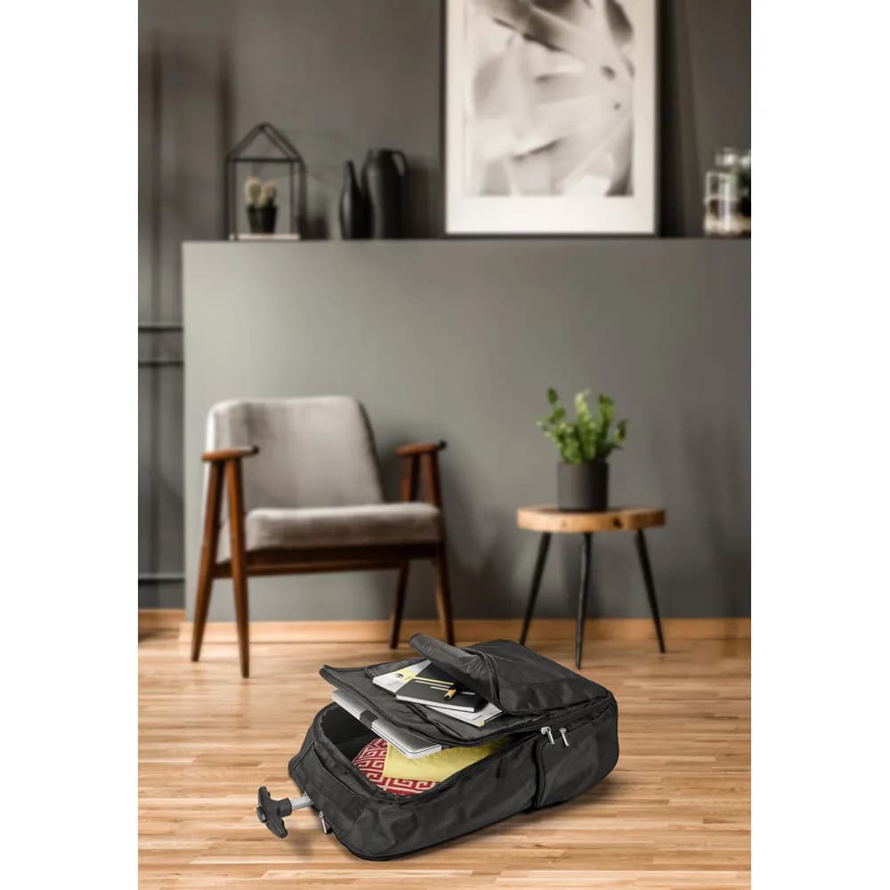 Laptop-Trolley-Rucksack 17 aus 1680D und 300D Polyester - AVENIR - Schwarz