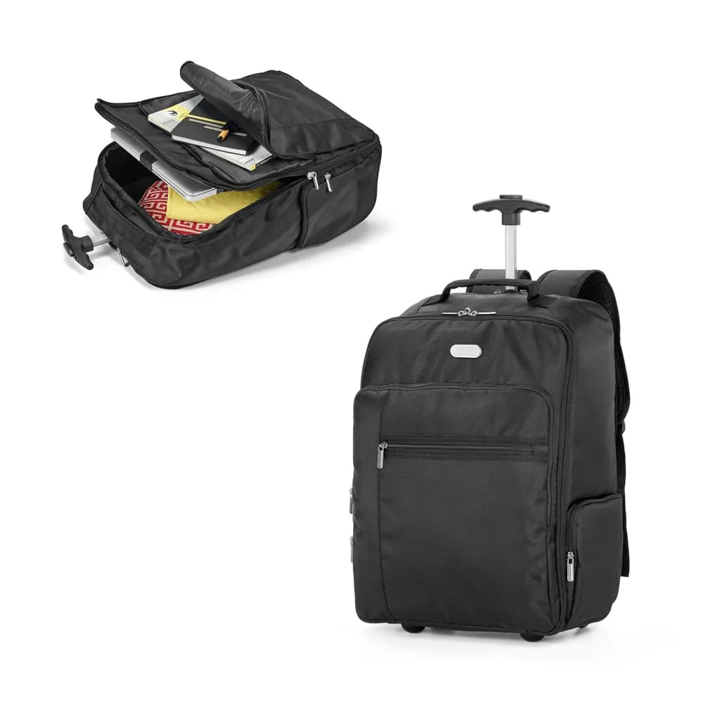 Laptop-Trolley-Rucksack 17 aus 1680D und 300D Polyester - AVENIR - Schwarz
