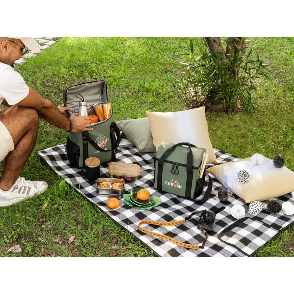 Gepolsterte Kühltasche aus recyceltem Polyester 600D Ripstop 11 L - ROMA M - Blau