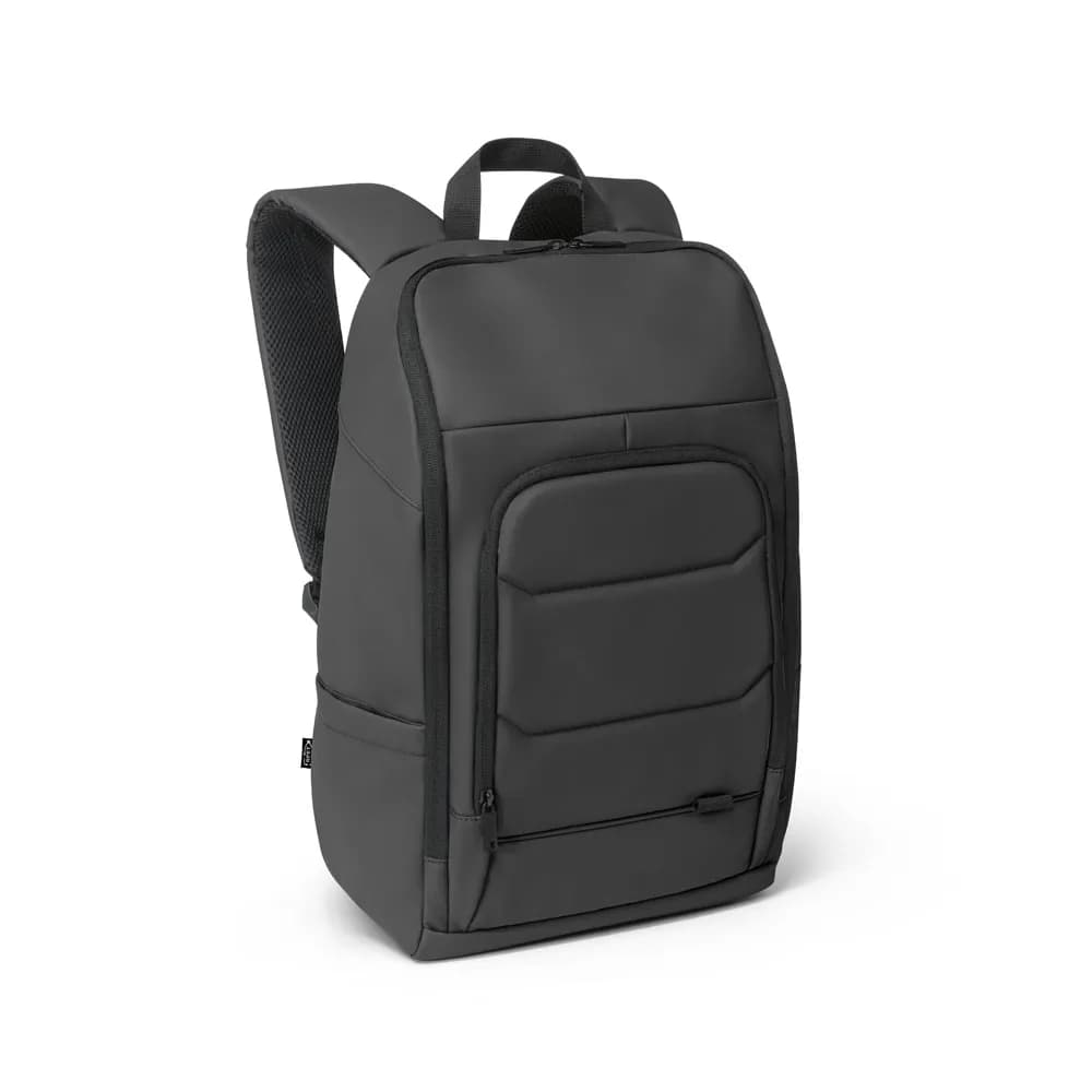 Notebook-Rucksack aus hochdichtem 600D Polyester aus recyceltem mit einer wasserabweisenden Oberfläche 16 - TOULON - Schwarz
