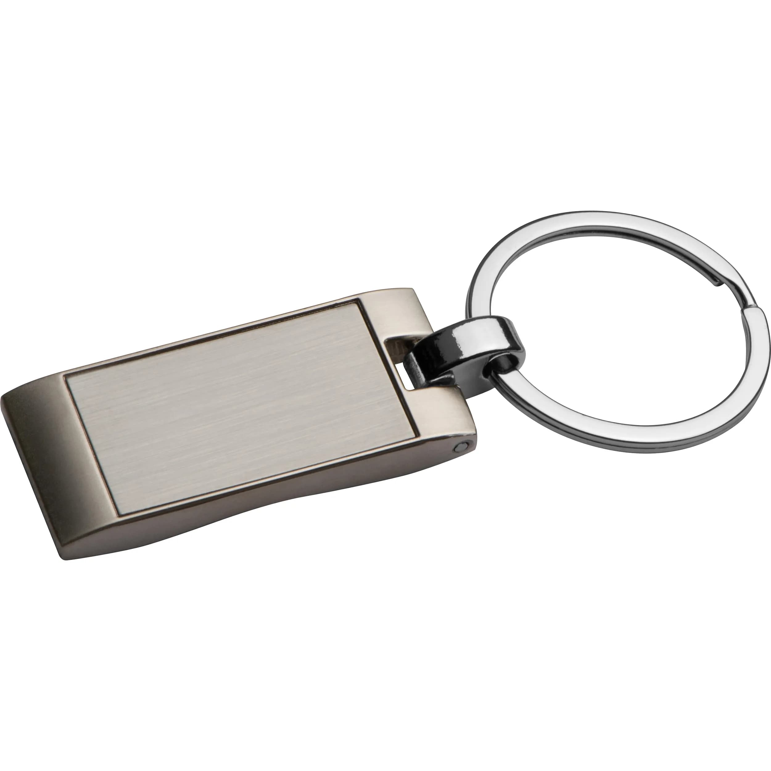 Metall Schlüsselanhänger, rechteckig mit gewellter Rückseite TIMOTHY - grau