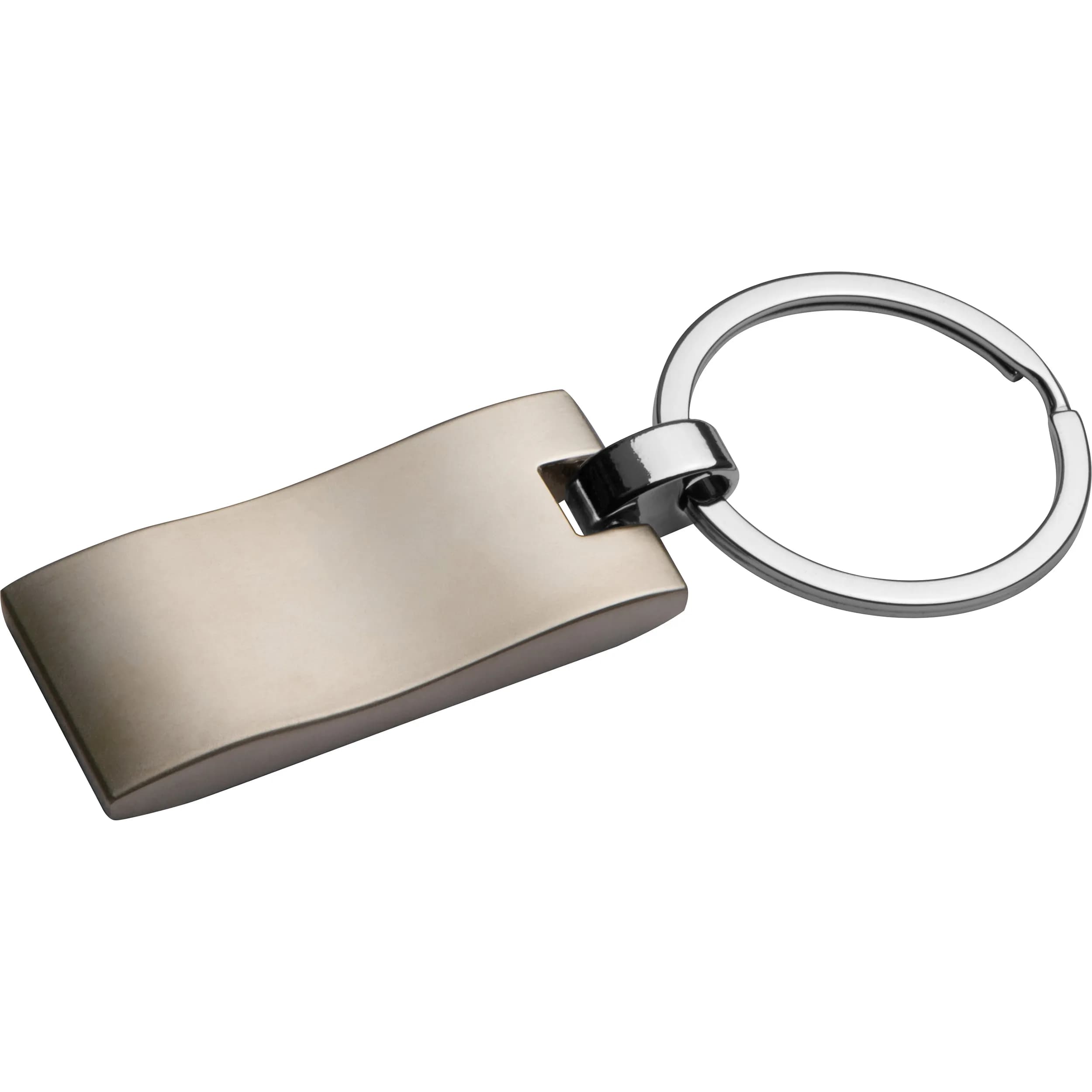 Metall Schlüsselanhänger, rechteckig mit gewellter Rückseite TIMOTHY - grau