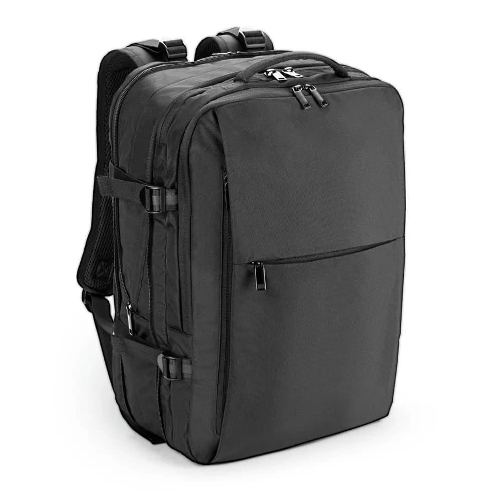 Hochverdichteter Reiserucksack aus recyceltem 600D-Polyester für 17.3-Laptop - DALLAS - Schwarz