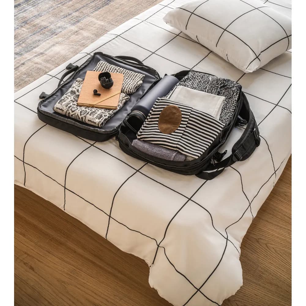 Hochverdichteter Reiserucksack aus recyceltem 600D-Polyester für 17.3-Laptop - DALLAS - Schwarz