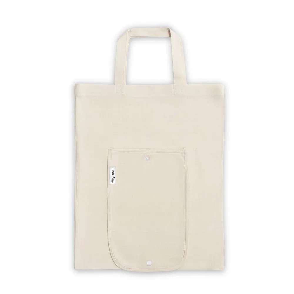 Faltbare Tasche aus Baumwolle (50%), receycelte Baumwolle (30%) und Polyester (20% rPET) (140 g/m²) - BEIRUT - Naturhell