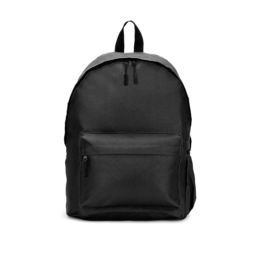 Klassischer Rucksack mit zeitlosem Design aus recyceltem 600D Polyester - ROSARIO - Schwarz