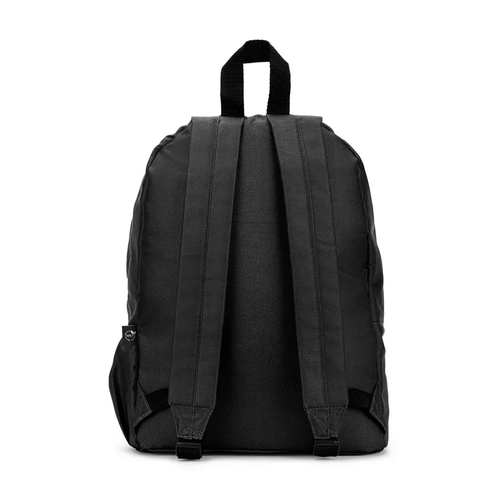 Klassischer Rucksack mit zeitlosem Design aus recyceltem 600D Polyester - ROSARIO - Schwarz