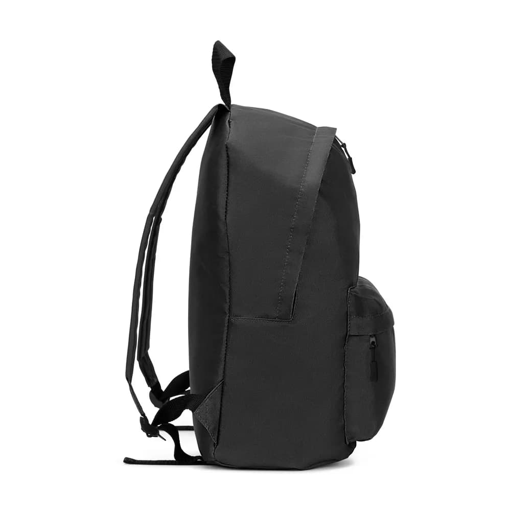 Klassischer Rucksack mit zeitlosem Design aus recyceltem 600D Polyester - ROSARIO - Schwarz