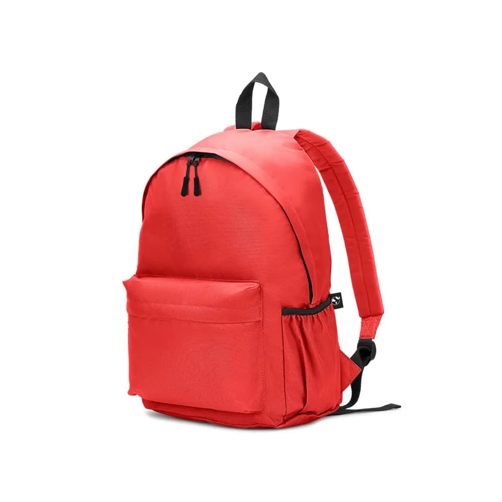 Klassischer Rucksack mit zeitlosem Design aus recyceltem 600D Polyester - ROSARIO - Rot