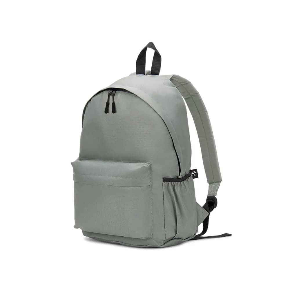 Klassischer Rucksack mit zeitlosem Design aus recyceltem 600D Polyester - ROSARIO - Hellgrau