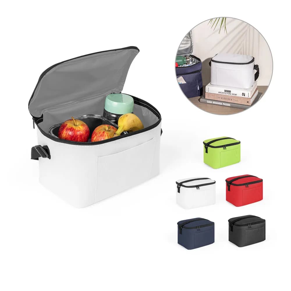 Kühltasche aus recyceltem 600D-Polyester mit verstellbarem Gurtband 7 L - CANCUN - Schwarz