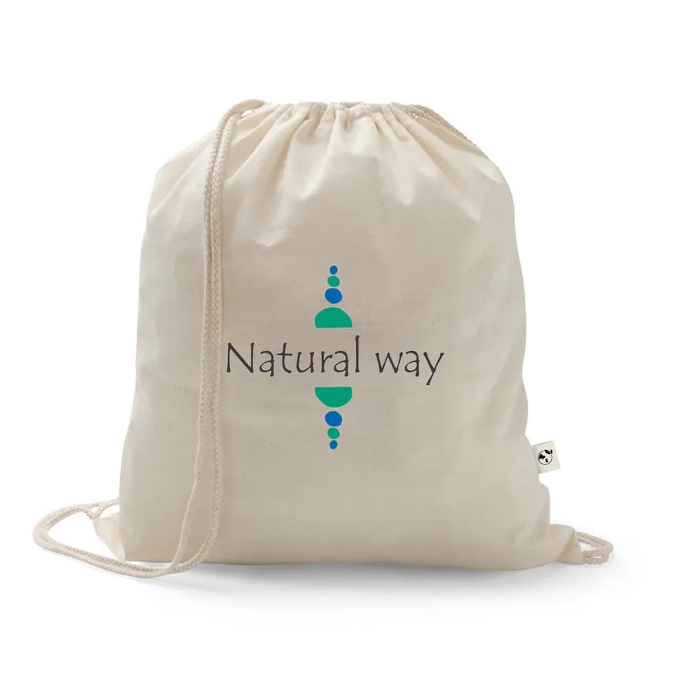 Turnbeutel aus recycelter Baumwolle (70%) und Polyester (30% rPET) (150 g/m²) - SALAMANCA - Naturhell