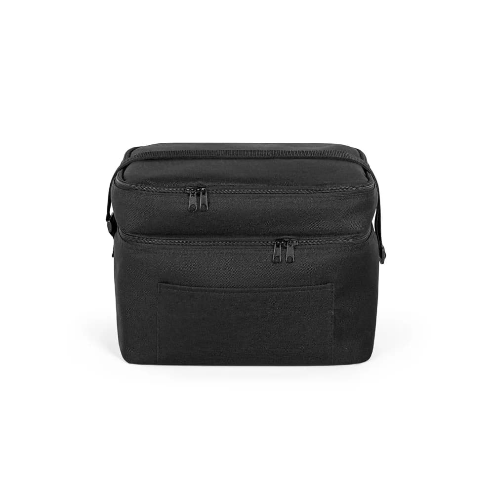 Kühltasche aus 600D, recyceltem Polyester, mit verstellbarem Gurtband 14 L - CANCUN LARGE - Schwarz