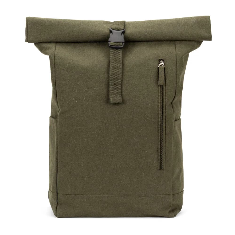 Roll-Top-Rucksack aus recyceltem Baumwolle und recyceltem Polyester (380 g/m²) - SAINT - Schwarz