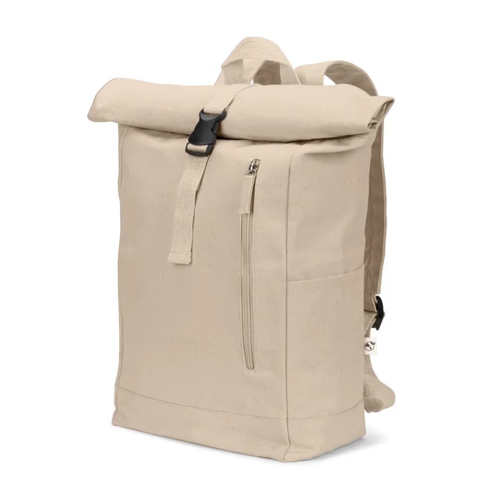Roll-Top-Rucksack aus recyceltem Baumwolle und recyceltem Polyester (380 g/m²) - SAINT - Natur