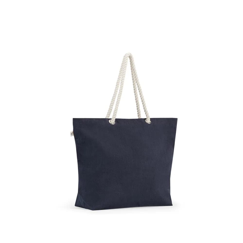 Strandtasche aus recycelter Baumwolle (70 %) und recyceltem Polyester (30 %) (220 g/m²) - ATHENS - Blau