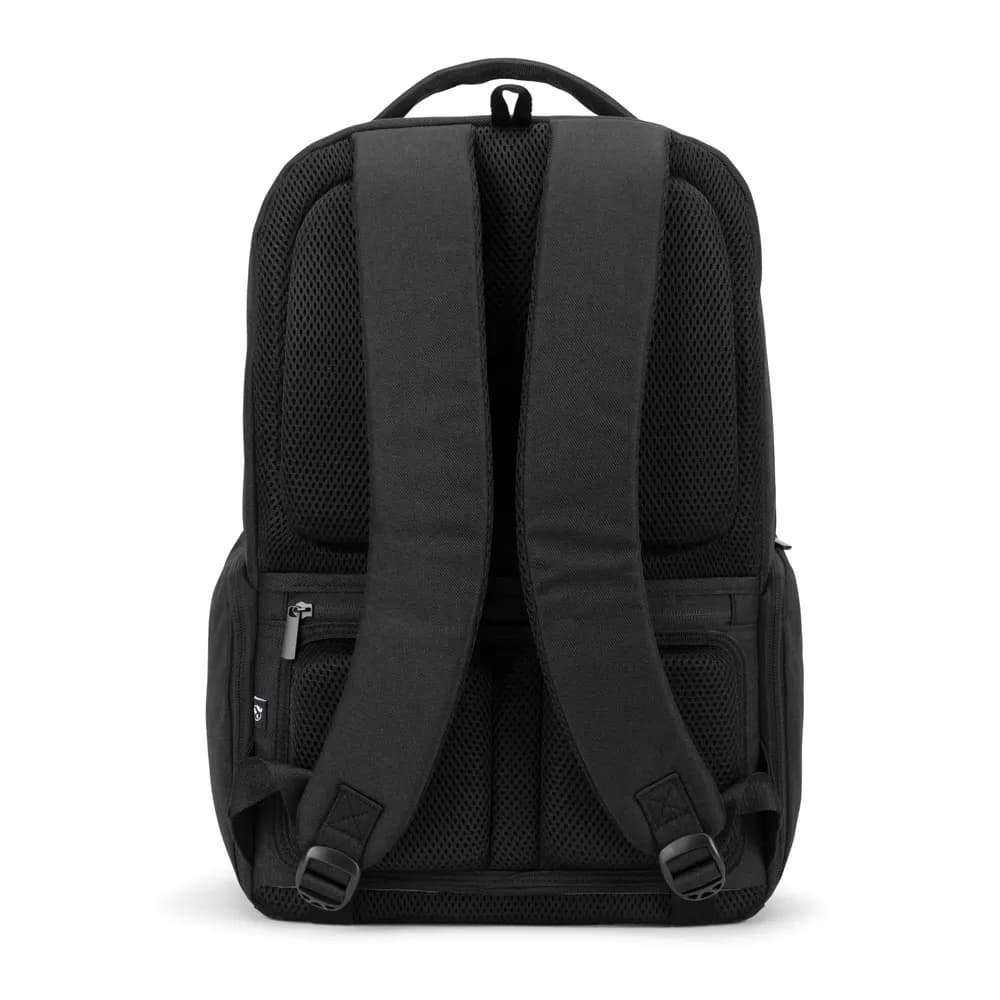 Wasserabweisender Rucksack aus recyceltem Twill mit zwei großen Fronttaschen, 173 Zoll - COPENHAGEN - Schwarz