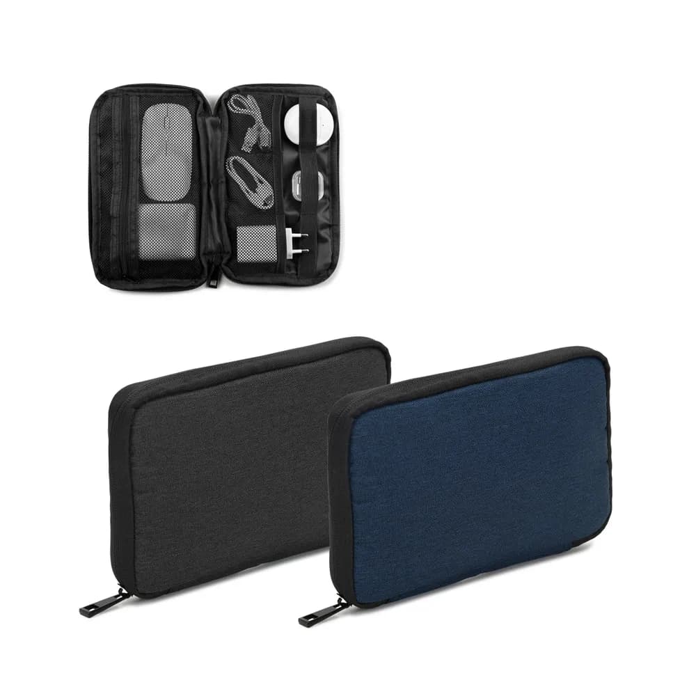 Tasche aus hochdichtem, recyceltem 600D-Polyester mit geräumigem Hauptfach für die Organisation von technischem Zubehör - Newcastle BAG - Blau