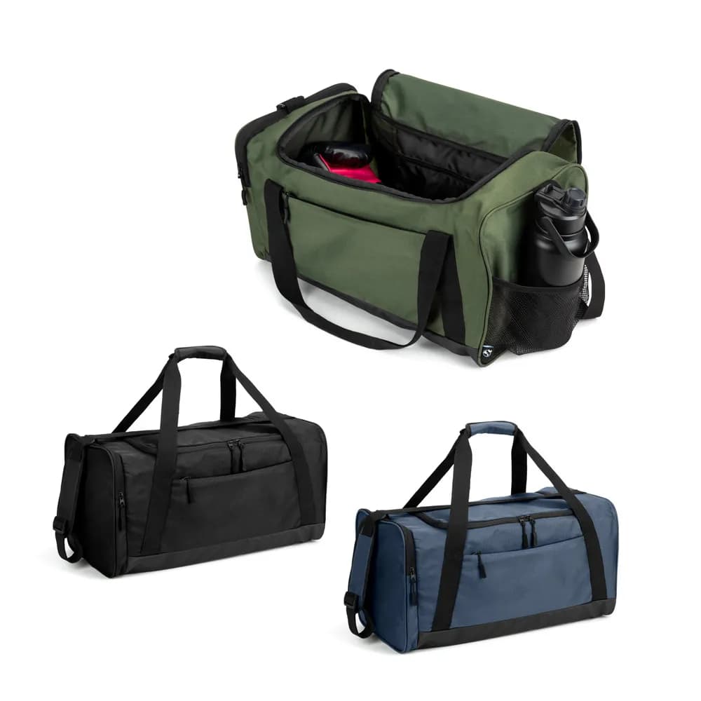 Sporttasche aus recyceltem 600D Polyester - FARO - Schwarz