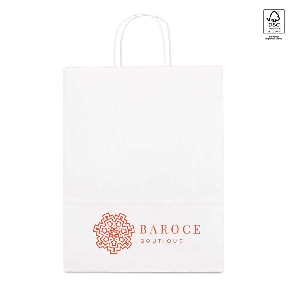 Tragetasche aus Kraftpapier (90 g/m²) - CABAZON - Weiß