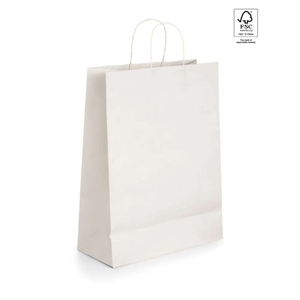 Tragetasche aus Kraftpapier (100 g/m²) - GRANT - Weiß