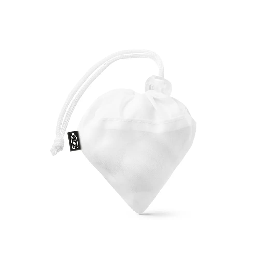 Faltbare Tasche aus Mesh und 190T Polyester aus recyceltem (100% rPET) - BOLZANO - Weiß