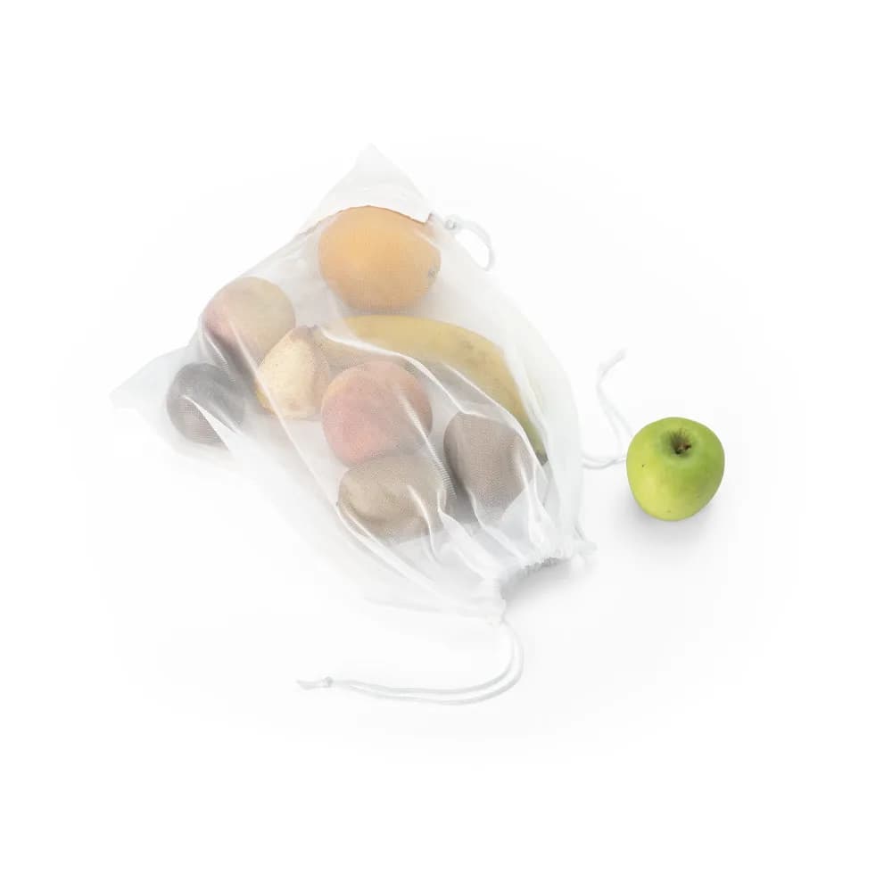 Faltbare Tasche aus Mesh und 190T Polyester aus recyceltem (100% rPET) - BOLZANO - Weiß