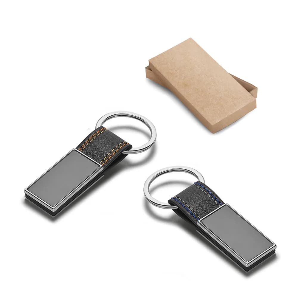 Schlüsselanhänger aus PU und Metall - BALE - Königsblau