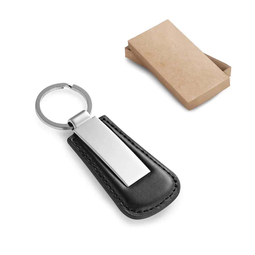 Schlüsselanhänger aus PU und Metall - BACHMANN - Schwarz