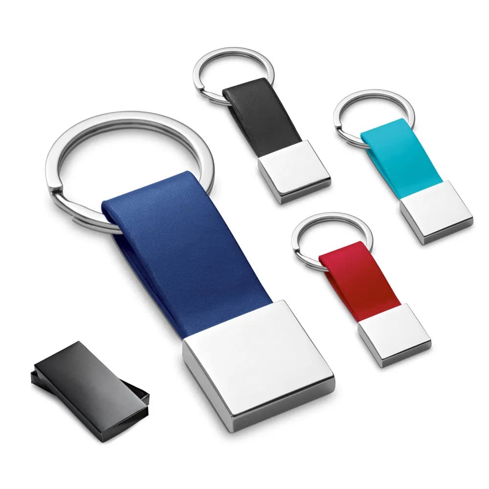 Schlüsselanhänger aus Metall und PU - BUMPER - Rot