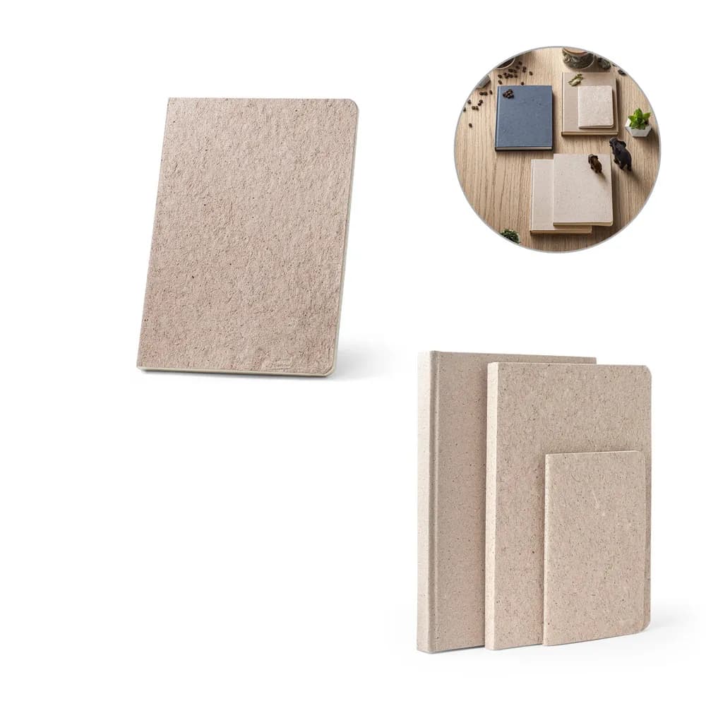 Notizbuch A5 mit semi-flexiblem Cover aus Teeblattverwertung (65%) - TEAPAD SEMI-RIGID - Natur