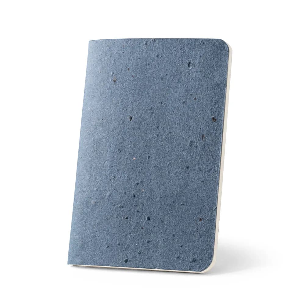 Notizbuch A6 mit flexiblem Cover aus Kaffeeschalenverwertung (65%) - COFFEEPAD SOFT - Blau