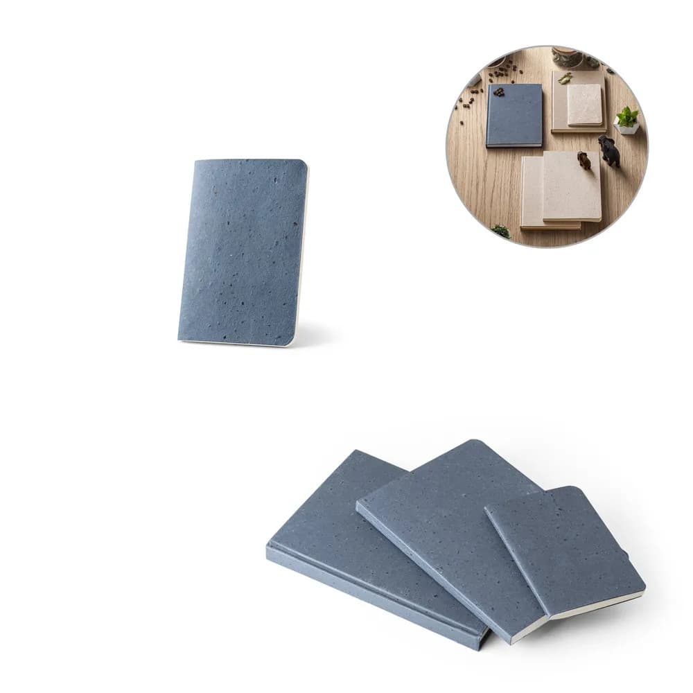 Notizbuch A6 mit flexiblem Cover aus Kaffeeschalenverwertung (65%) - COFFEEPAD SOFT - Blau