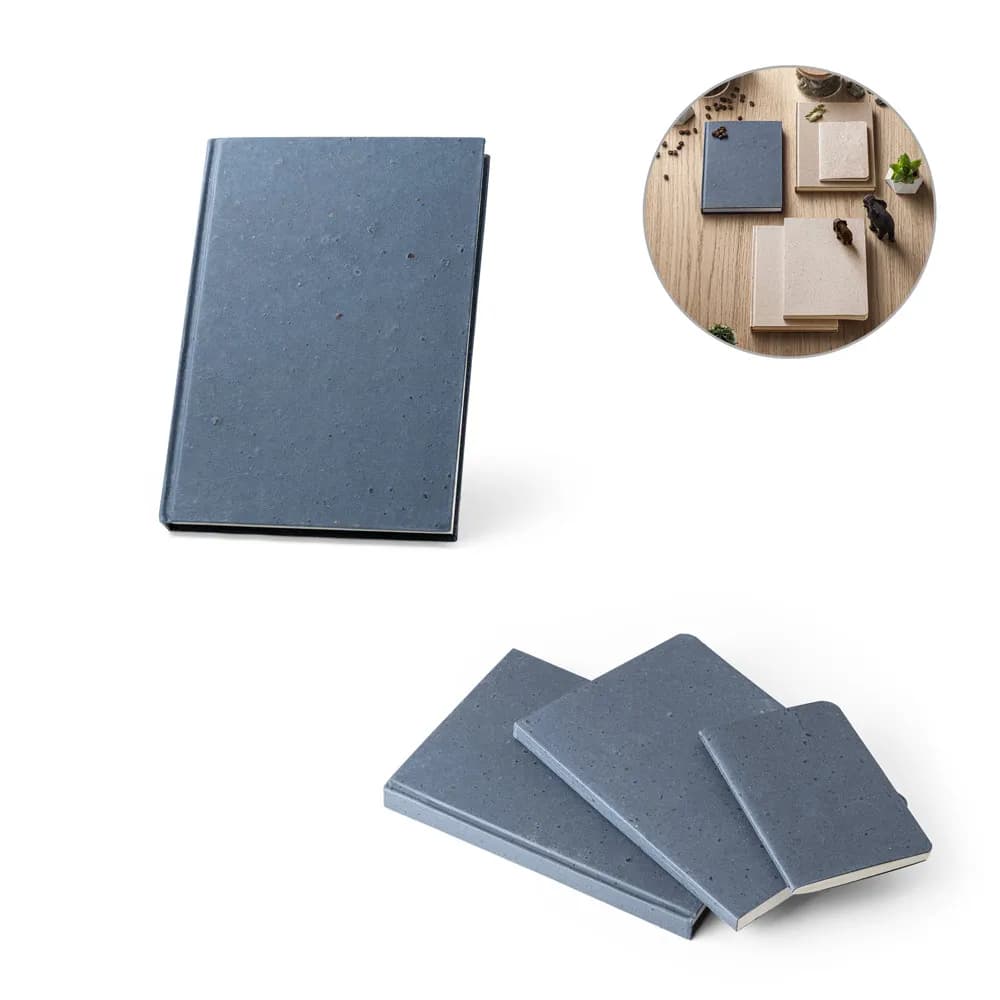 Notizbuch A5 mit Hardcover aus Kaffeeschalenverwertung (65%) - COFFEEPAD RIGID - Blau