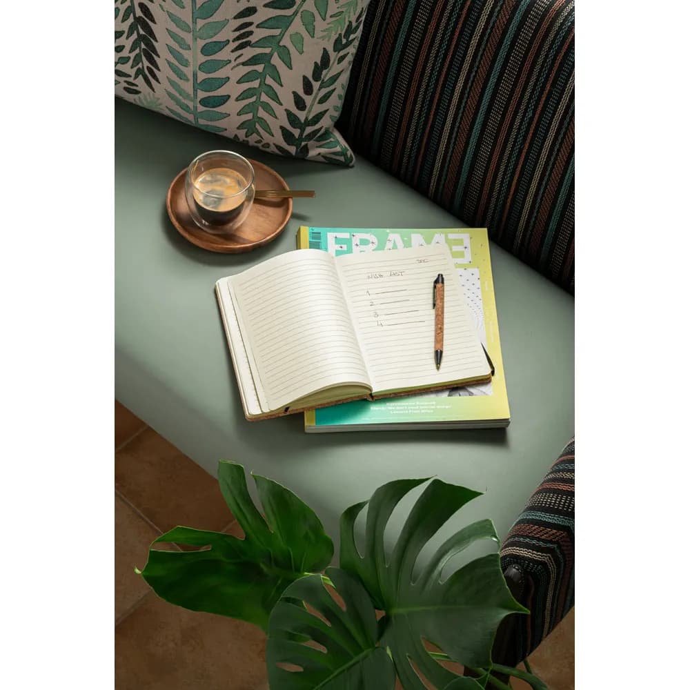 A5 Notizblock und Kugelschreiberset aus Kork - FREUD - Natur