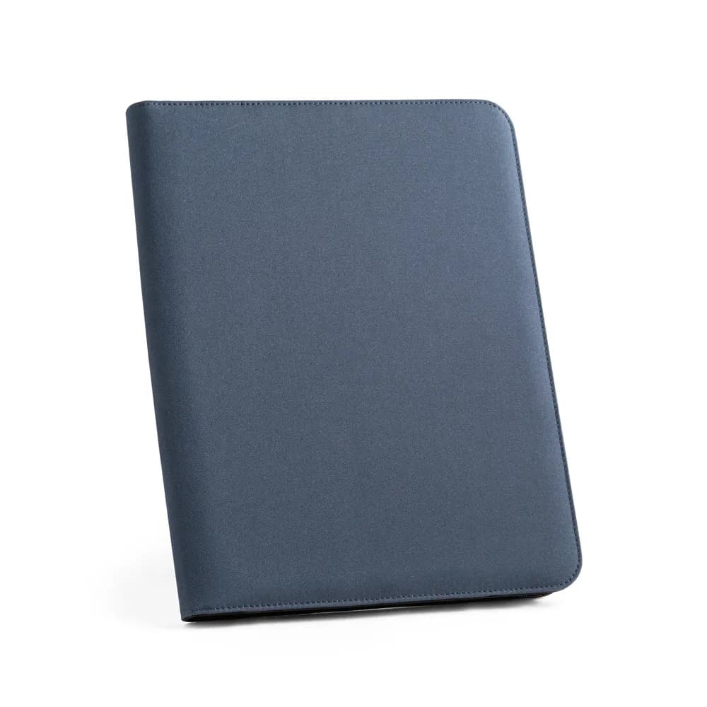 A4 Mappe aus recyceltem Polyester (100% rPET) 300D mit Reißverschluss - EMERGE FOLDER - Blau