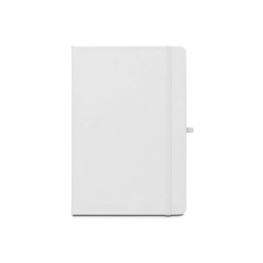 A5 Notizbuch aus recyceltem 300D-Polyester (100% rPET), ideal für die Sublimationspersonalisierung - ANNE SUB - Weiß