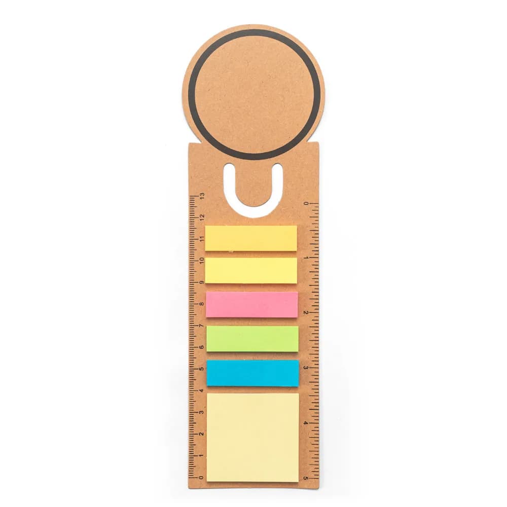 Büroset 3-in-1- aus 100 % Recyclingpapier mit runder Oberseite und schwarzem Aufdruck rundum - SAWYER - Natur