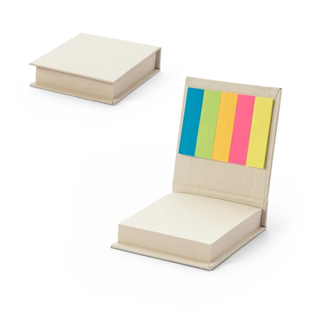 Büroset 2-in-1- aus 100 % Recyclingpapier mit 6 Haftnotizblöcken - KAIRON - Weiß