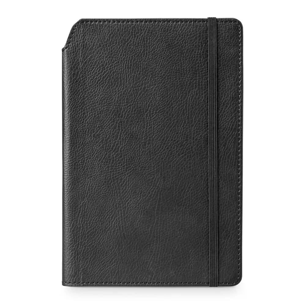 A5 Notizbuch aus PU mit linierten Blättern - MORIAH - Schwarz