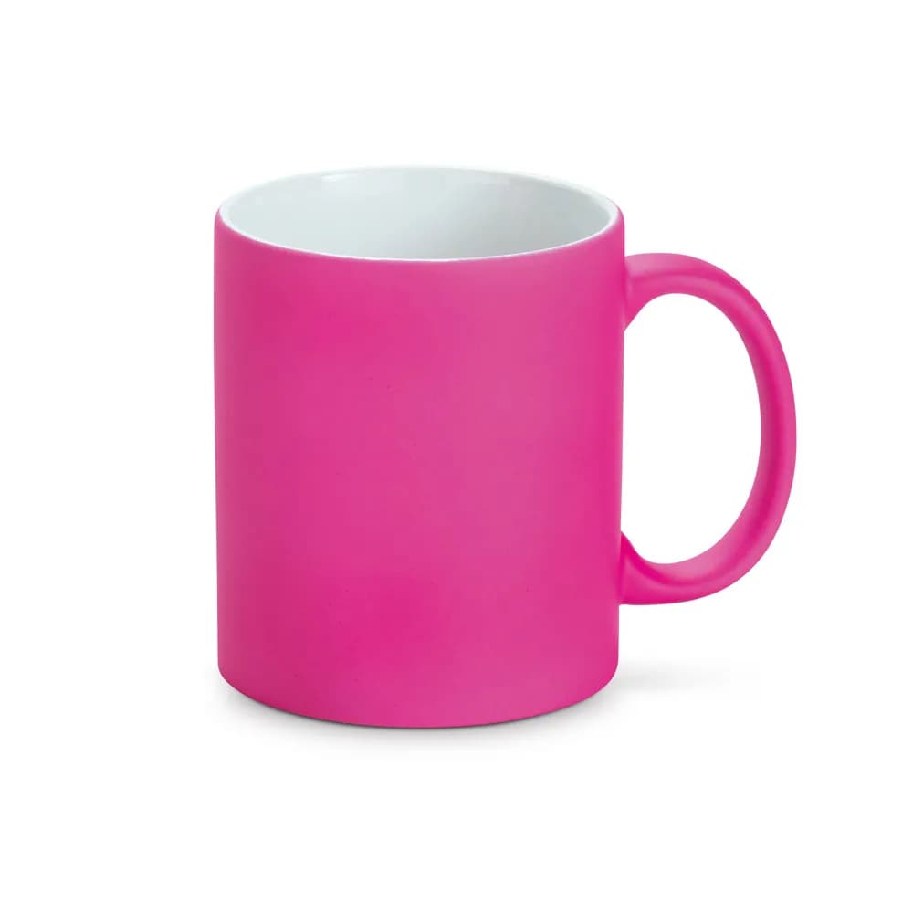 Keramikbecher 350 ml mit neonfarbener Oberfläche - LYNCH - Rosa