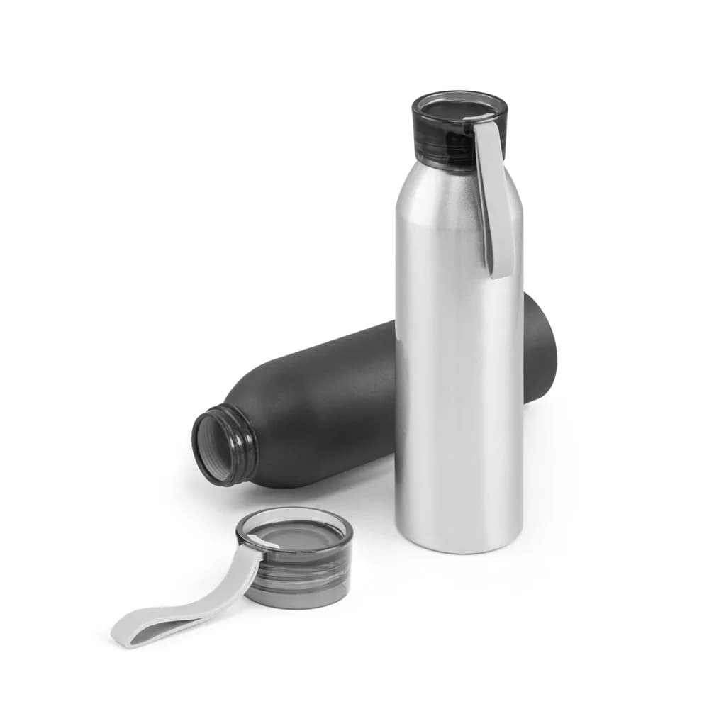 Recycelt Aluminium (100% rAL) flasche mit PP-Verschluss 660 mL - RIO - Schwarz