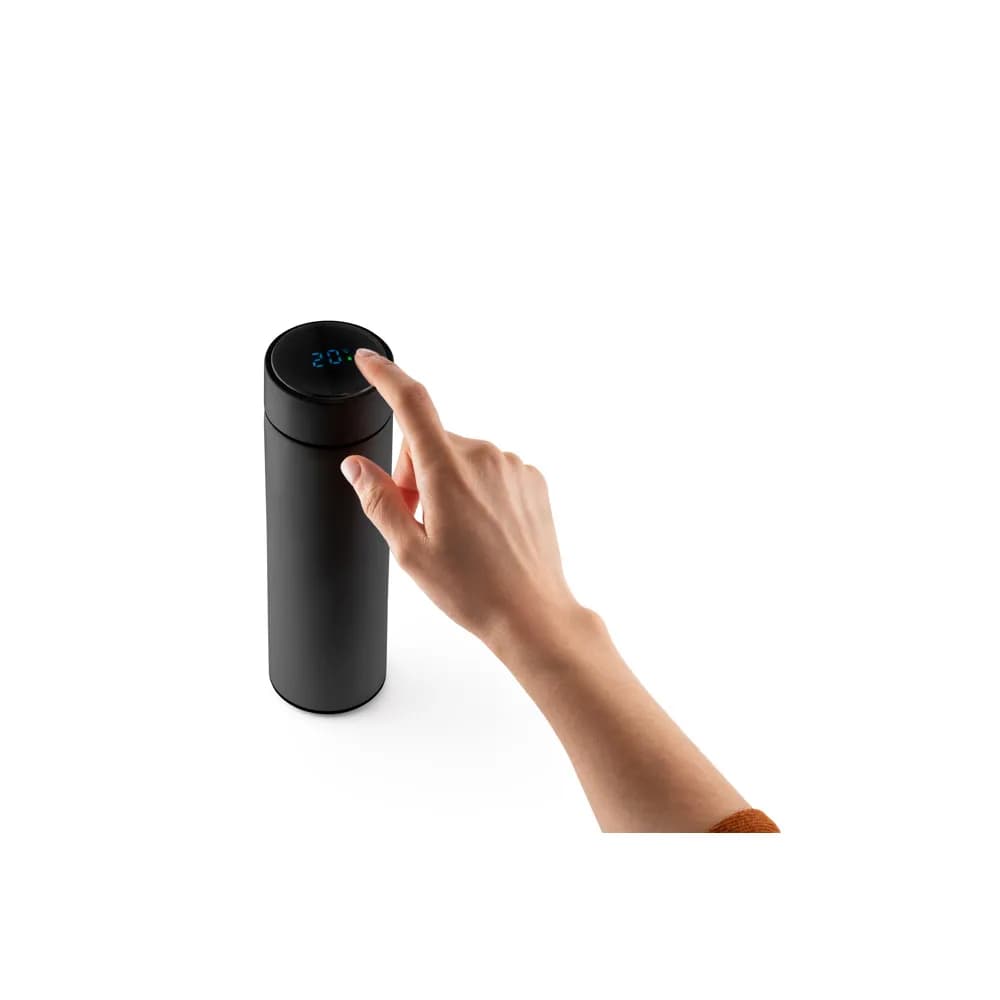 Edelstahl Thermoskanne 470 ml - ROSSI - Schwarz